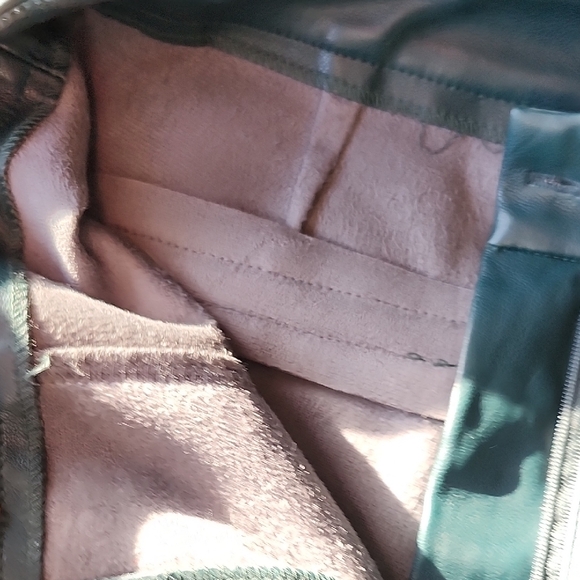 7 For All Man Kind Green faux Leather Pants - Picture 4 of 7